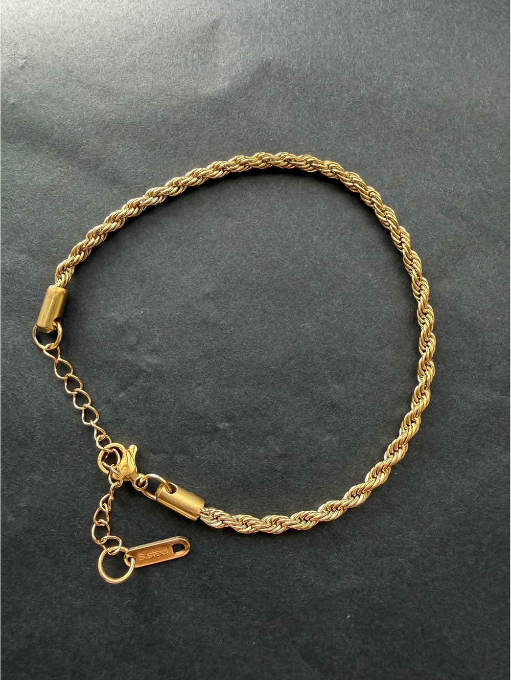 Twisted 18K Gold Plated Rope Chain Bracelet